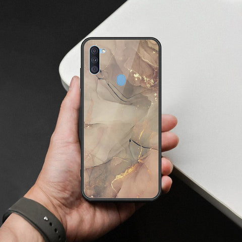 Samsung Galaxy A11 Cover - Mystic Marble Series - HQ Ultra Shine Premium Infinity Glass Soft Silicon Borders Case
