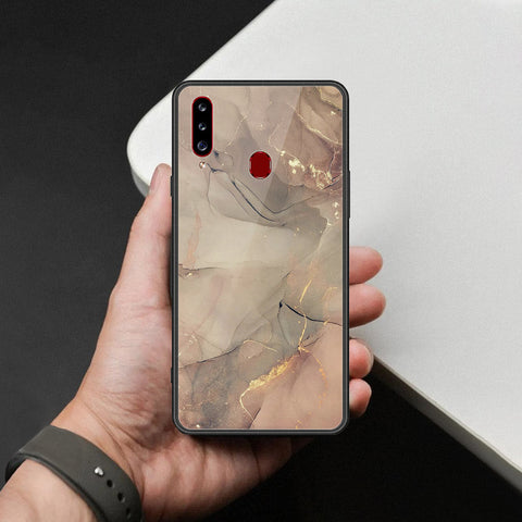 Samsung Galaxy A20s Cover - Mystic Marble Series - HQ Ultra Shine Premium Infinity Glass Soft Silicon Borders Case