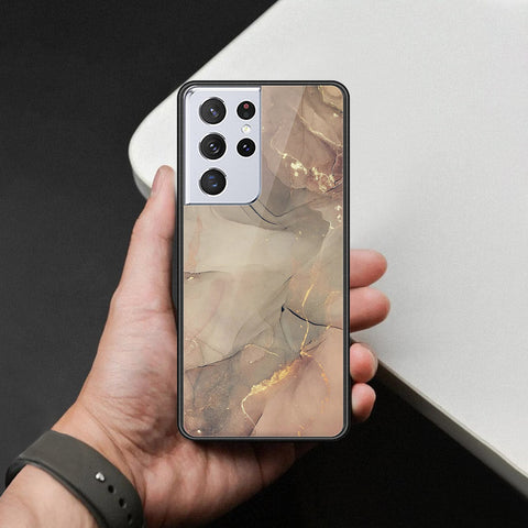 Samsung Galaxy S21 Ultra 5G Cover - Mystic Marble Series - HQ Ultra Shine Premium Infinity Glass Soft Silicon Borders Case