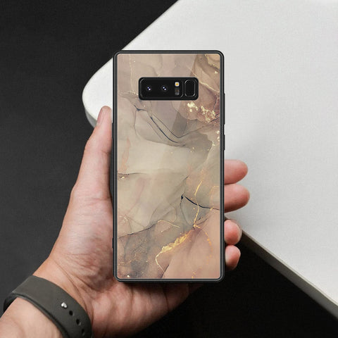 Samsung Galaxy Note 8 Cover - Mystic Marble Series - HQ Ultra Shine Premium Infinity Glass Soft Silicon Borders Case