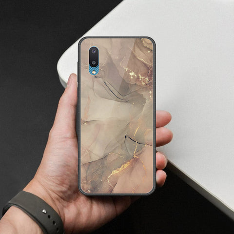 Samsung Galaxy A02 Cover - Mystic Marble Series - HQ Ultra Shine Premium Infinity Glass Soft Silicon Borders Case