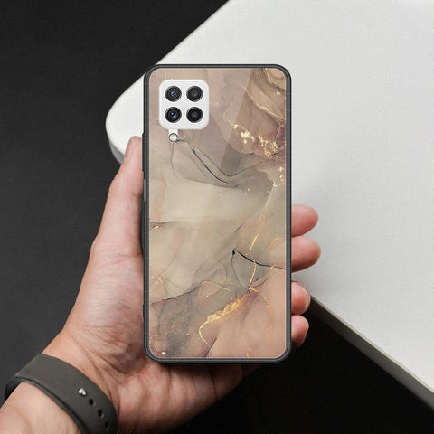 Samsung Galaxy A22 Cover - Mystic Marble Series - HQ Ultra Shine Premium Infinity Glass Soft Silicon Borders Case