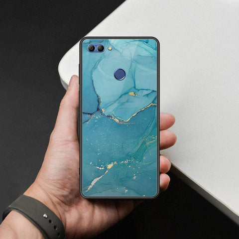 Huawei Y9 2018 Cover - Mystic Marble Series - HQ Ultra Shine Premium Infinity Glass Soft Silicon Borders Case