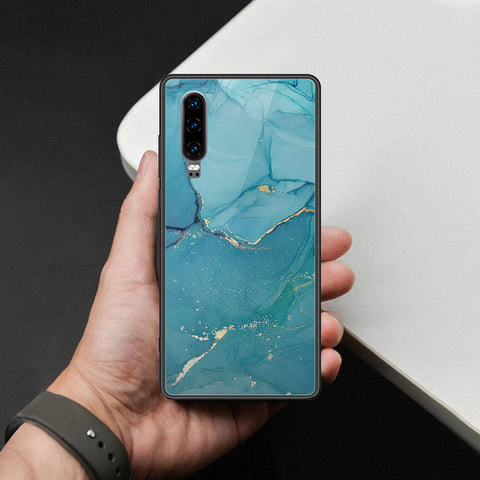 Huawei P30 Cover - Mystic Marble Series - HQ Ultra Shine Premium Infinity Glass Soft Silicon Borders Case
