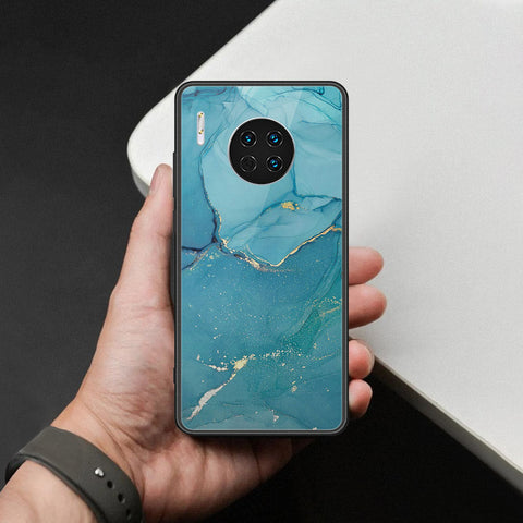 Huawei Mate 30 Cover - Mystic Marble Series - HQ Ultra Shine Premium Infinity Glass Soft Silicon Borders Case