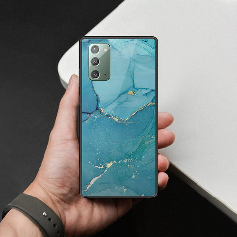 Samsung Galaxy Note 20 Cover - Mystic Marble Series - HQ Ultra Shine Premium Infinity Glass Soft Silicon Borders Case