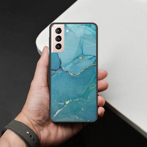 Samsung Galaxy S21 5G Cover - Mystic Marble Series - HQ Ultra Shine Premium Infinity Glass Soft Silicon Borders Case