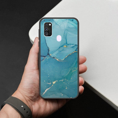 Samsung Galaxy M30s Cover - Mystic Marble Series - HQ Ultra Shine Premium Infinity Glass Soft Silicon Borders Case