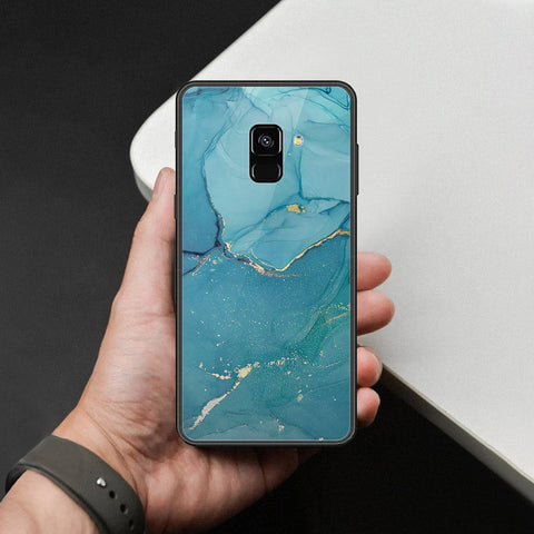 Samsung Galaxy A8 2018 Cover - Mystic Marble Series - HQ Ultra Shine Premium Infinity Glass Soft Silicon Borders Case