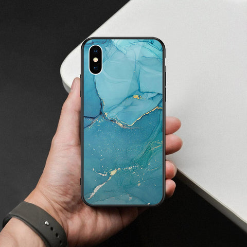 iPhone XS / X - Mystic Marble Series - HQ Ultra Shine Premium Infinity Glass Soft Silicon Borders Case