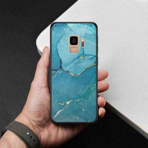Samsung Galaxy S9 Cover - Mystic Marble Series - HQ Ultra Shine Premium Infinity Glass Soft Silicon Borders Case