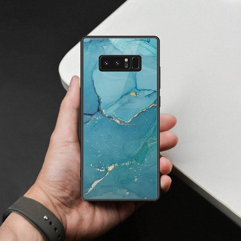 Samsung Galaxy Note 8 Cover - Mystic Marble Series - HQ Ultra Shine Premium Infinity Glass Soft Silicon Borders Case