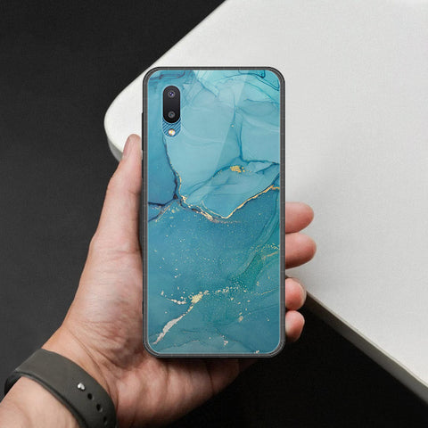 Samsung Galaxy M02 Cover - Mystic Marble Series - HQ Ultra Shine Premium Infinity Glass Soft Silicon Borders Case