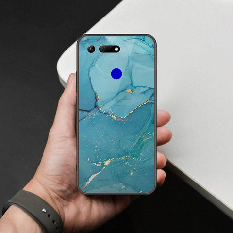 Huawei Honor View 20 Cover - Mystic Marble Series - HQ Ultra Shine Premium Infinity Glass Soft Silicon Borders Case