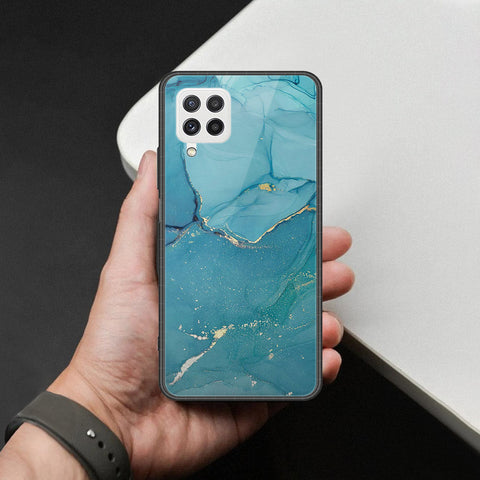 Samsung Galaxy A22 Cover - Mystic Marble Series - HQ Ultra Shine Premium Infinity Glass Soft Silicon Borders Case
