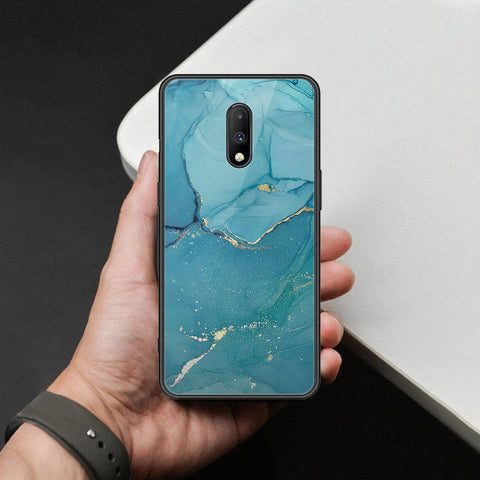 OnePlus 7 Cover - Mystic Marble Series - HQ Ultra Shine Premium Infinity Glass Soft Silicon Borders Case