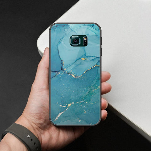 Samsung Galaxy S6 Edge Cover - Mystic Marble Series - HQ Ultra Shine Premium Infinity Glass Soft Silicon Borders Case