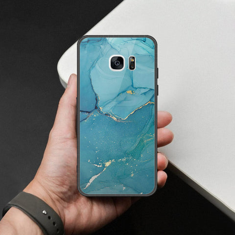 Samsung Galaxy S7 Edge Cover - Mystic Marble Series - HQ Ultra Shine Premium Infinity Glass Soft Silicon Borders Case
