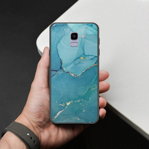 Samsung Galaxy J6 Cover - Mystic Marble Series - HQ Ultra Shine Premium Infinity Glass Soft Silicon Borders Case