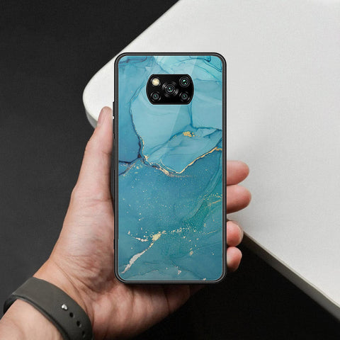 Xiaomi Poco X3 Cover - Mystic Marble Series - HQ Ultra Shine Premium Infinity Glass Soft Silicon Borders Case