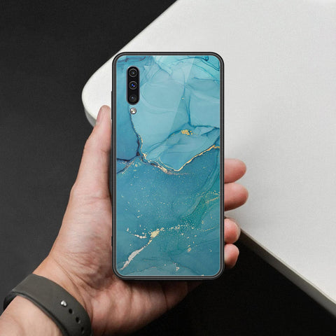 Samsung Galaxy A50s Cover - Mystic Marble Series - HQ Ultra Shine Premium Infinity Glass Soft Silicon Borders Case