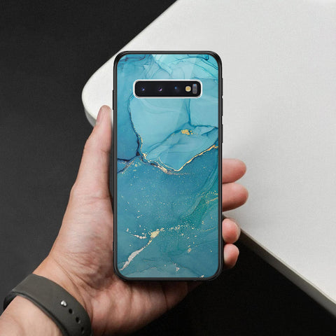 Samsung Galaxy S10 Cover - Mystic Marble Series - HQ Ultra Shine Premium Infinity Glass Soft Silicon Borders Case