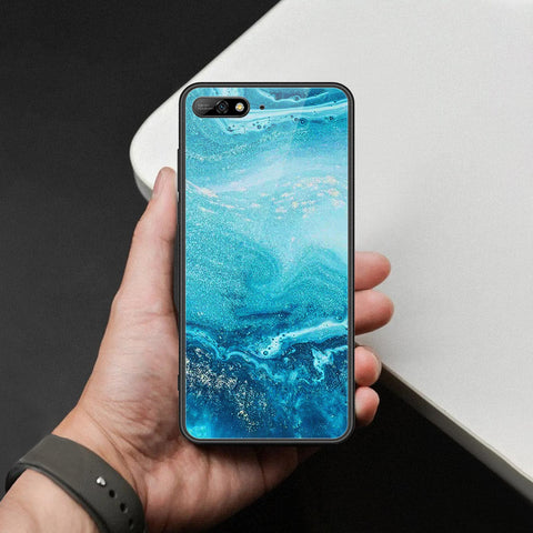 Huawei Y6 Prime 2018 Cover - Mystic Marble Series - HQ Ultra Shine Premium Infinity Glass Soft Silicon Borders Case