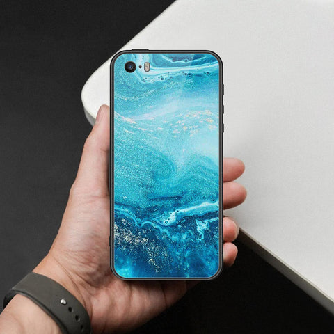 iPhone 5s Cover - Mystic Marble Series - HQ Ultra Shine Premium Infinity Glass Soft Silicon Borders Case
