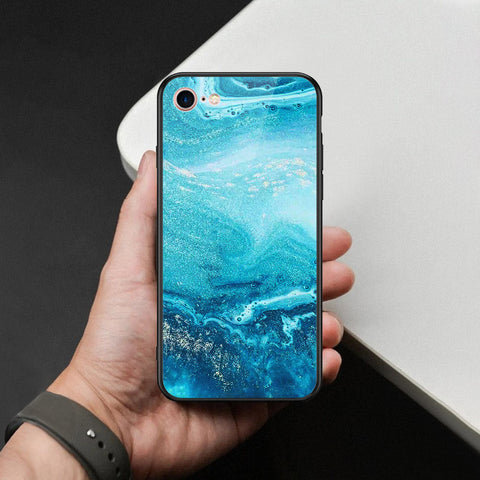 iPhone SE 2022 - Mystic Marble Series - HQ Ultra Shine Premium Infinity Glass Soft Silicon Borders Case