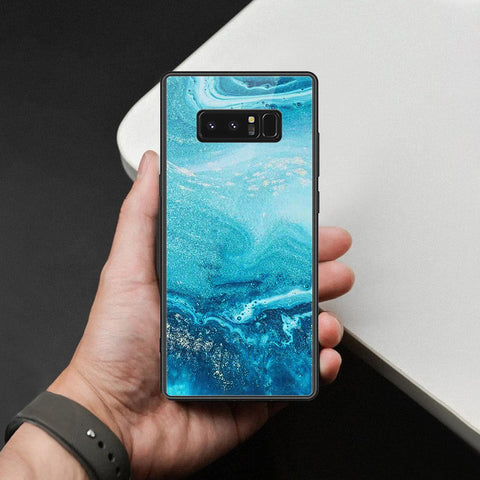 Samsung Galaxy Note 8 Cover - Mystic Marble Series - HQ Ultra Shine Premium Infinity Glass Soft Silicon Borders Case