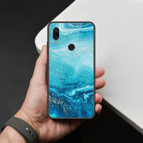 Xiaomi Redmi Note 7 Cover - Mystic Marble Series - HQ Ultra Shine Premium Infinity Glass Soft Silicon Borders Case
