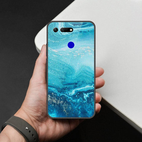 Huawei Honor View 20 Cover - Mystic Marble Series - HQ Ultra Shine Premium Infinity Glass Soft Silicon Borders Case