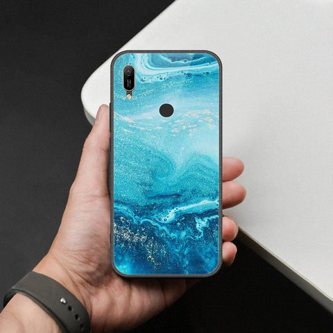 Huawei Y6s 2019 Cover - Mystic Marble Series - HQ Ultra Shine Premium Infinity Glass Soft Silicon Borders Case