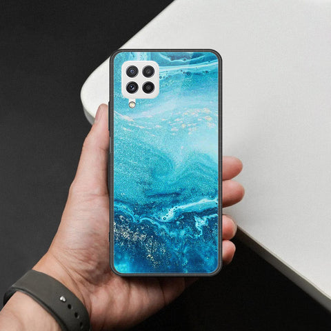 Samsung Galaxy A22 Cover - Mystic Marble Series - HQ Ultra Shine Premium Infinity Glass Soft Silicon Borders Case