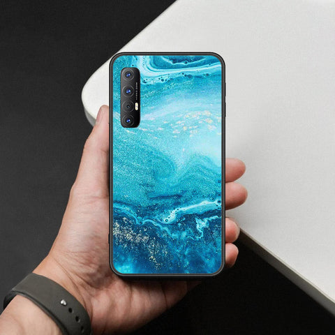 Oppo Reno 3 Pro Cover - Mystic Marble Series - HQ Ultra Shine Premium Infinity Glass Soft Silicon Borders Case