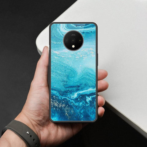 OnePlus 7T Cover - Mystic Marble Series - HQ Ultra Shine Premium Infinity Glass Soft Silicon Borders Case