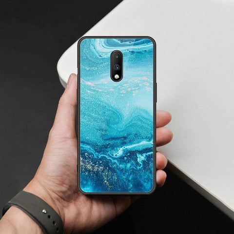 OnePlus 7 Cover - Mystic Marble Series - HQ Ultra Shine Premium Infinity Glass Soft Silicon Borders Case