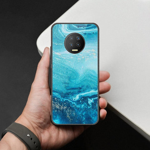 Infinix Note 7 Cover - Mystic Marble Series - HQ Ultra Shine Premium Infinity Glass Soft Silicon Borders Case