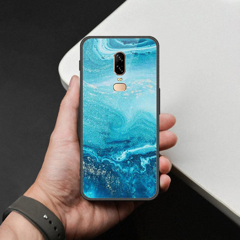 OnePlus 6 Cover - Mystic Marble Series - HQ Ultra Shine Premium Infinity Glass Soft Silicon Borders Case