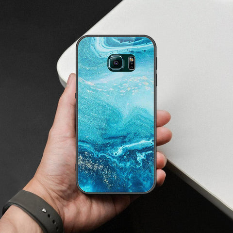 Samsung Galaxy S6 Edge Cover - Mystic Marble Series - HQ Ultra Shine Premium Infinity Glass Soft Silicon Borders Case