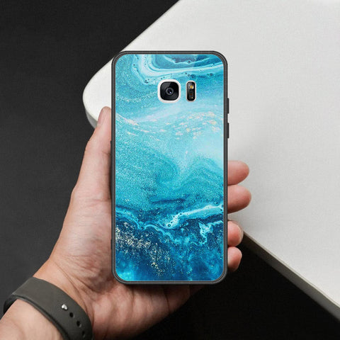 Samsung Galaxy S7 Edge Cover - Mystic Marble Series - HQ Ultra Shine Premium Infinity Glass Soft Silicon Borders Case