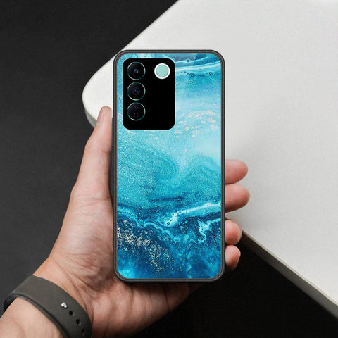 Vivo V27e Cover - Mystic Marble Series - HQ Ultra Shine Premium Infinity Glass Soft Silicon Borders Case