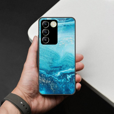 Vivo Y100 4G Cover - Mystic Marble Series - HQ Ultra Shine Premium Infinity Glass Soft Silicon Borders Case
