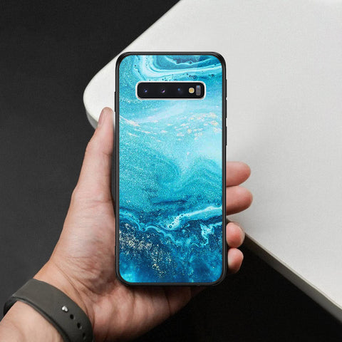 Samsung Galaxy S10 Cover - Mystic Marble Series - HQ Ultra Shine Premium Infinity Glass Soft Silicon Borders Case