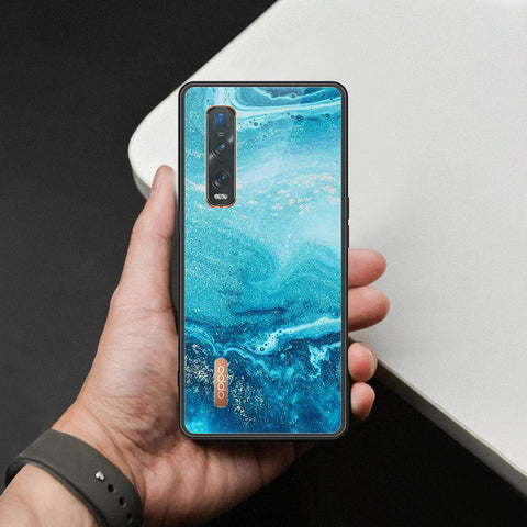 Oppo Find X2 Pro Cover - Mystic Marble Series - HQ Ultra Shine Premium Infinity Glass Soft Silicon Borders Case