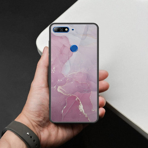 Huawei Honor 7C Cover - Mystic Marble Series - HQ Ultra Shine Premium Infinity Glass Soft Silicon Borders Case