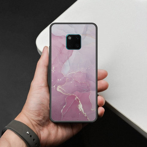 Huawei Mate 20 Pro Cover - Mystic Marble Series - HQ Ultra Shine Premium Infinity Glass Soft Silicon Borders Case
