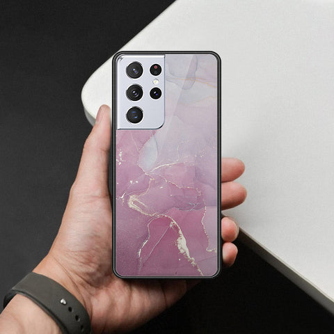 Samsung Galaxy S21 Ultra 5G Cover - Mystic Marble Series - HQ Ultra Shine Premium Infinity Glass Soft Silicon Borders Case
