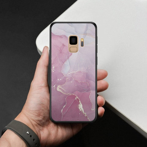 Samsung Galaxy S9 Cover - Mystic Marble Series - HQ Ultra Shine Premium Infinity Glass Soft Silicon Borders Case