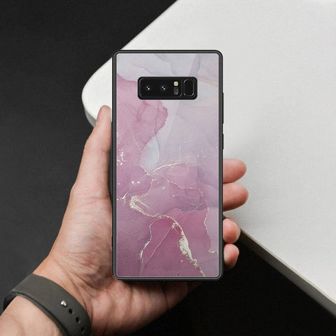 Samsung Galaxy Note 8 Cover - Mystic Marble Series - HQ Ultra Shine Premium Infinity Glass Soft Silicon Borders Case